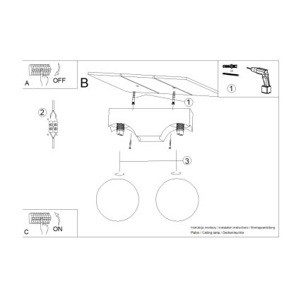 Loftlampe BULBO 2xG9/8W/230V bøg/hvid