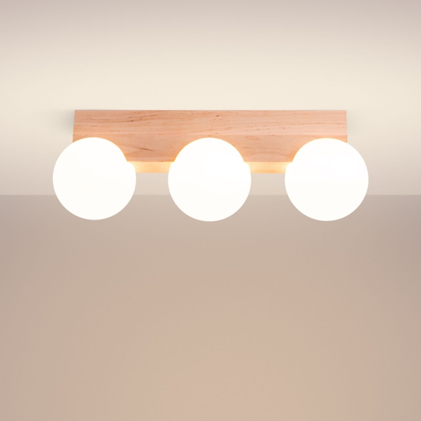Loftlampe BULBO 3xG9/8W/230V bøg/hvid