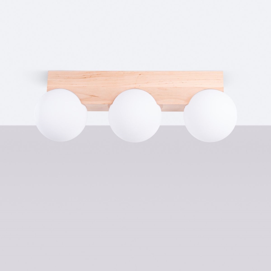Loftlampe BULBO 3xG9/8W/230V bøg/hvid