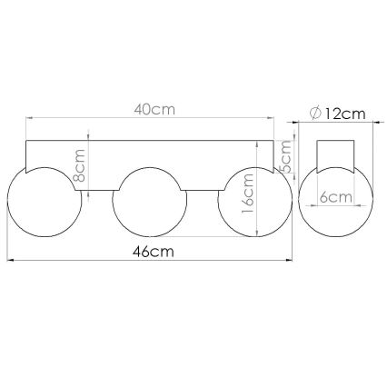 Loftlampe BULBO 3xG9/8W/230V bøg/hvid