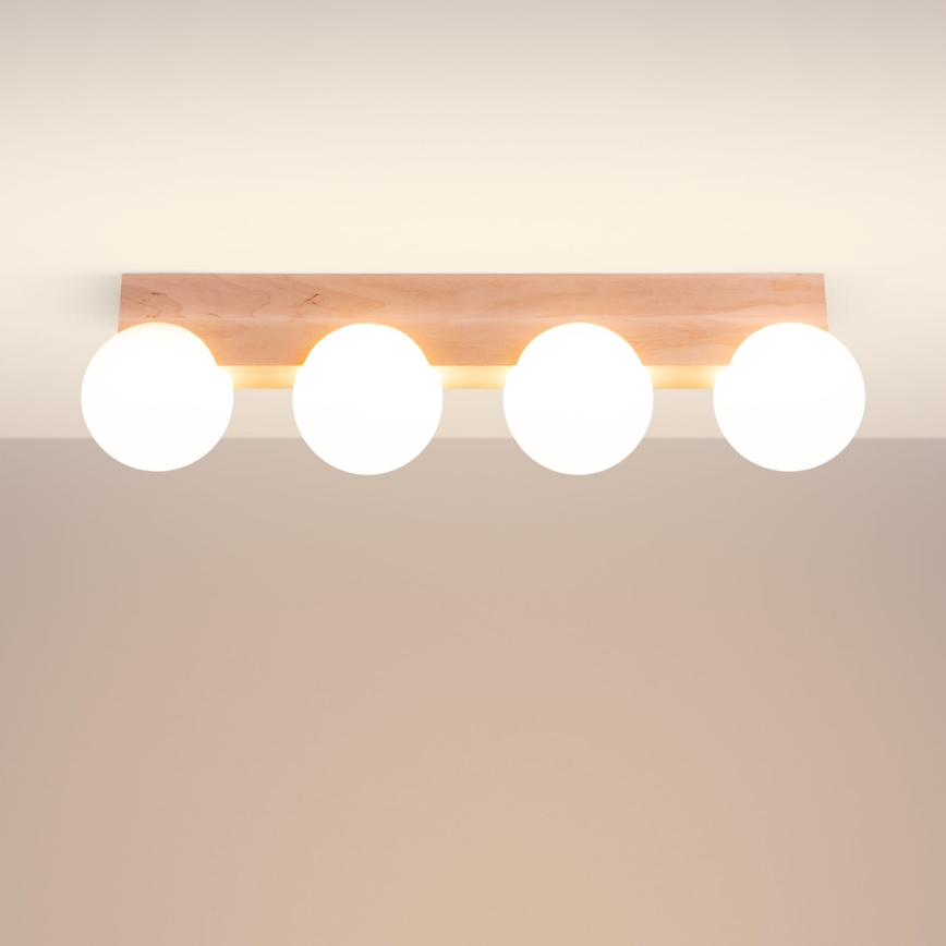 Loftlampe BULBO 4xG9/8W/230V bøg/hvid
