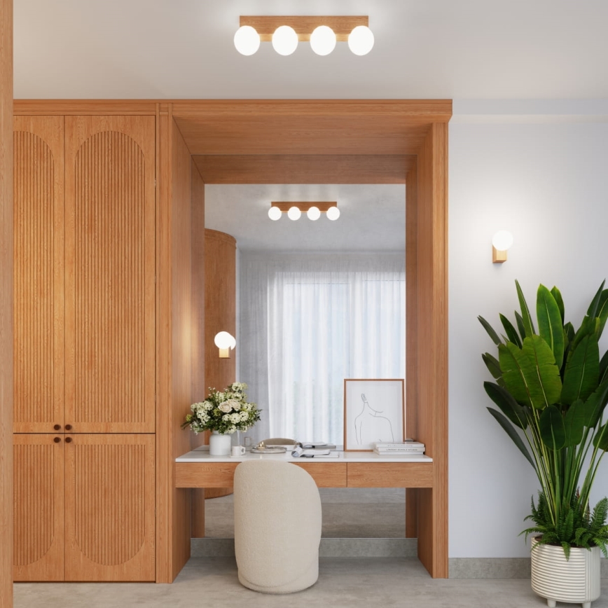 Loftlampe BULBO 4xG9/8W/230V bøg/hvid