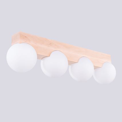 Loftlampe BULBO 4xG9/8W/230V bøg/hvid