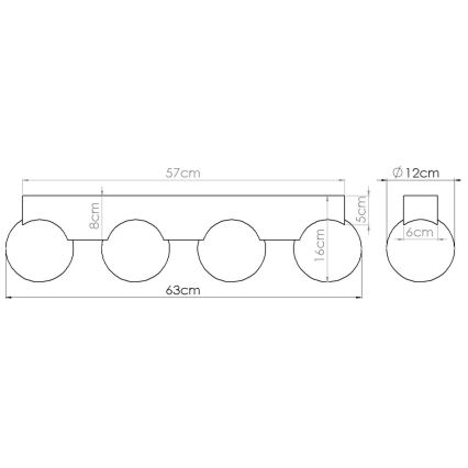 Loftlampe BULBO 4xG9/8W/230V bøg/hvid