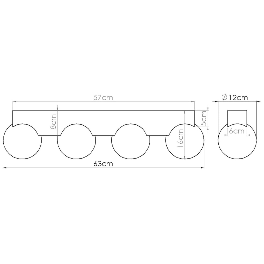 Loftlampe BULBO 4xG9/8W/230V bøg/hvid