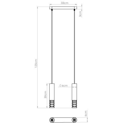 Pendel LAMI 2xGU10/10W/230V hvid