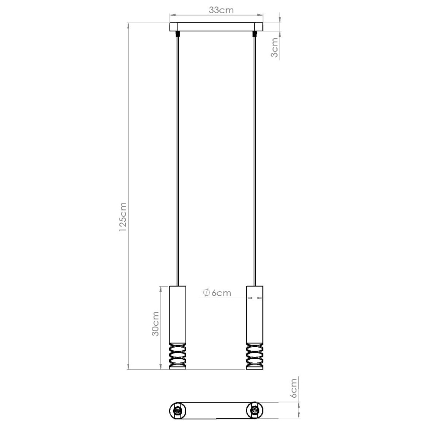 Pendel LAMI 2xGU10/10W/230V hvid