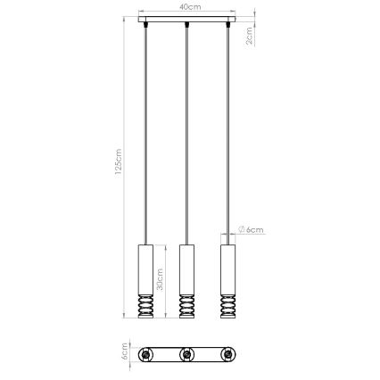 Pendel LAMI 3xGU10/10W/230V hvid