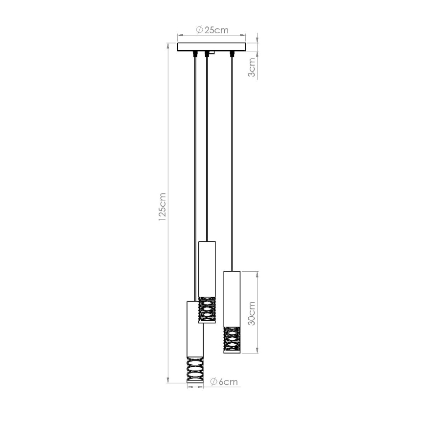 Pendel LAMI 3xGU10/10W/230V hvid