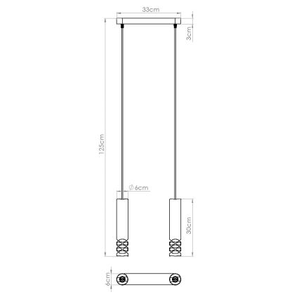 Pendel LIRO 2xGU10/10W/230V hvid