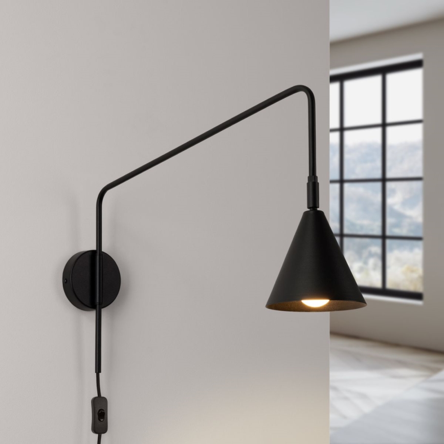 Væglampe NOX 1xE14/10W/230V sort