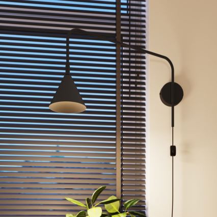 Væglampe NOX 1xE14/10W/230V sort