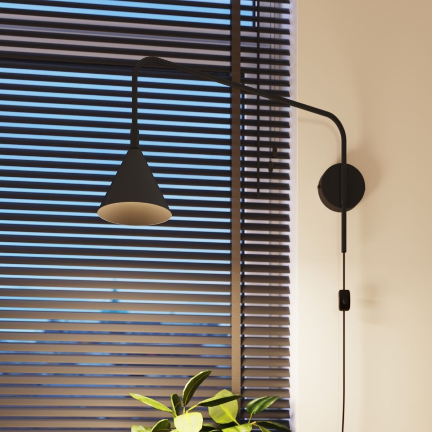 Væglampe NOX 1xE14/10W/230V sort