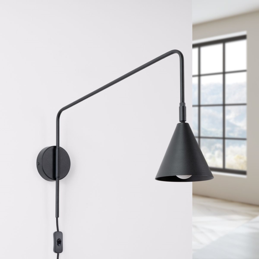 Væglampe NOX 1xE14/10W/230V sort