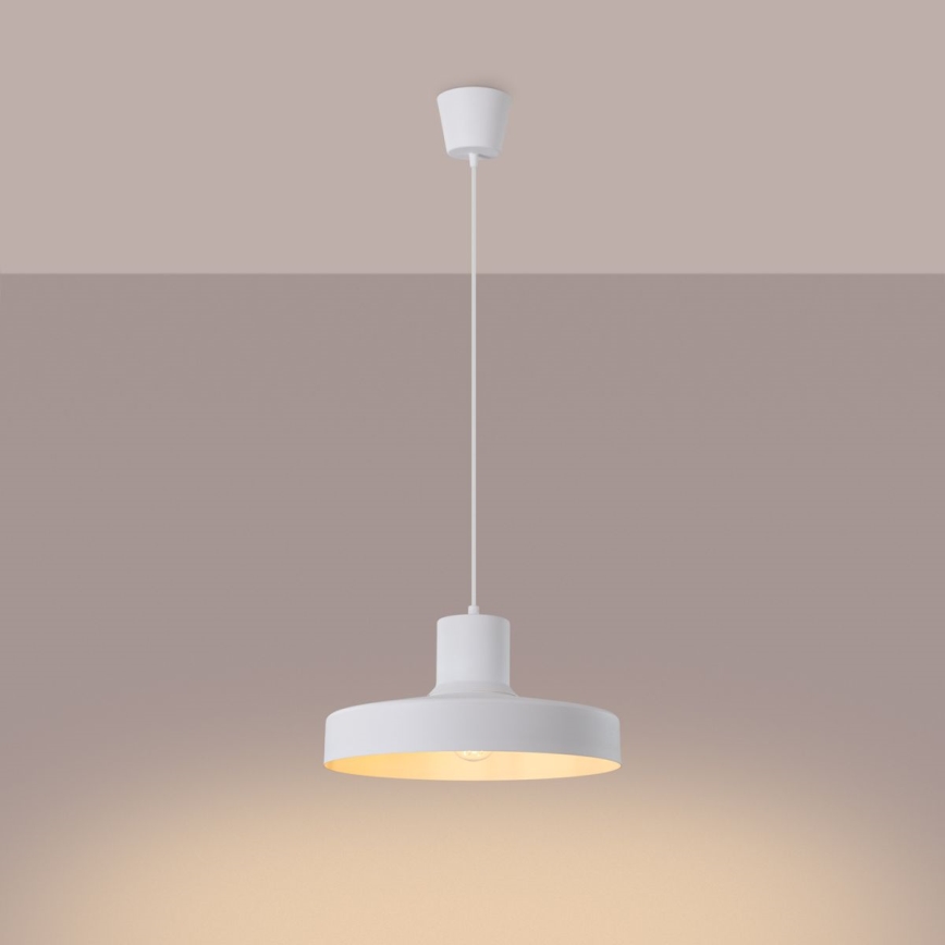 Pendel BILO 1xE27/15W/230V diameter 35 cm hvid