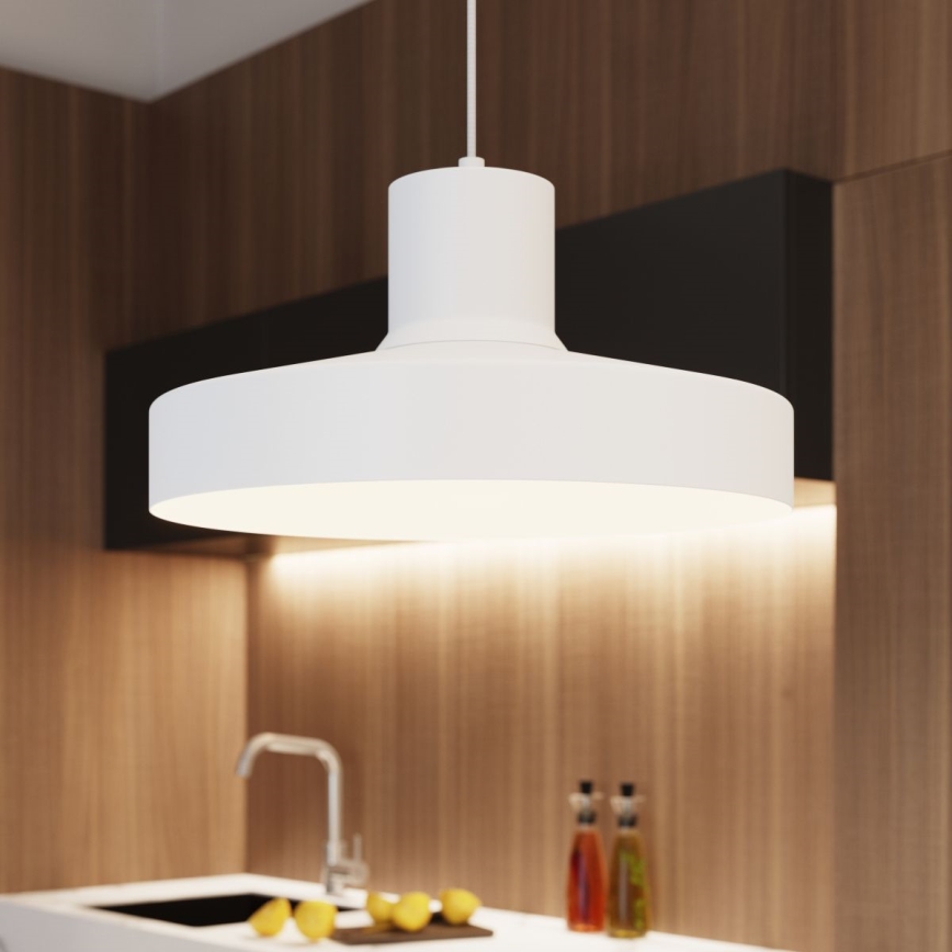 Pendel BILO 1xE27/15W/230V diameter 35 cm hvid