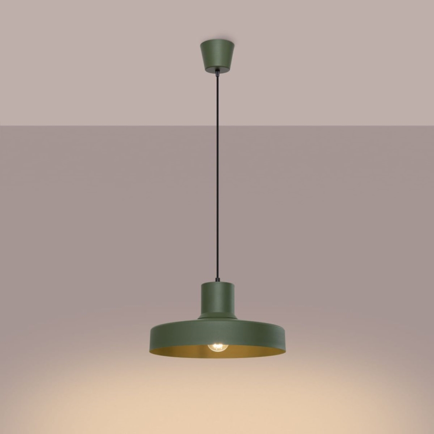 Pendel BILO 1xE27/15W/230V diameter 35 cm grøn