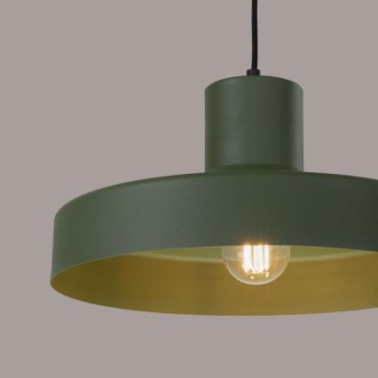 Pendel BILO 1xE27/15W/230V diameter 35 cm grøn