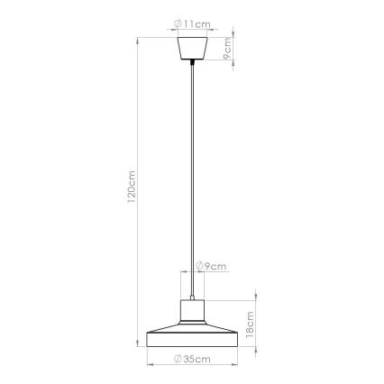 Pendel BILO 1xE27/15W/230V diameter 35 cm grøn