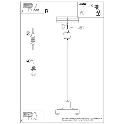 Pendel BILO 1xE27/15W/230V diameter 35 cm grøn