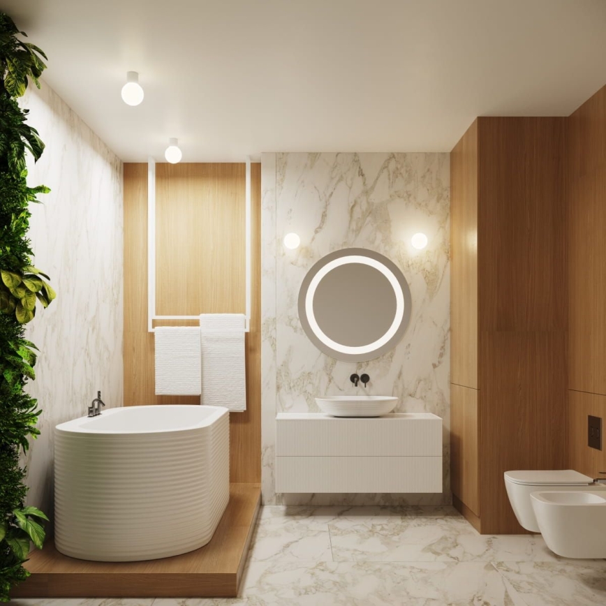 Væglampe til badeværelse HALO 1xG9/8W/230V diameter 12 cm IP44 hvid