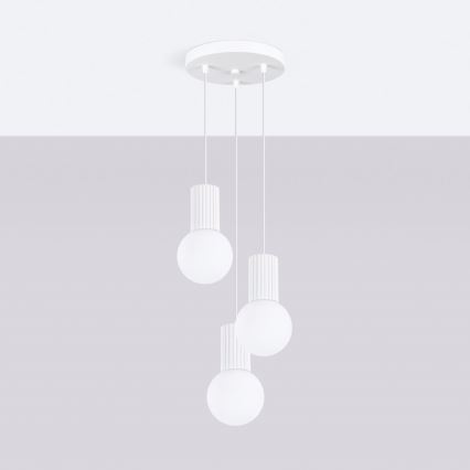 Pendel HALO 3xG9/8W/230V diameter 25 cm hvid