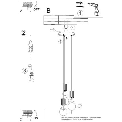 Pendel HALO 3xG9/8W/230V diameter 25 cm hvid