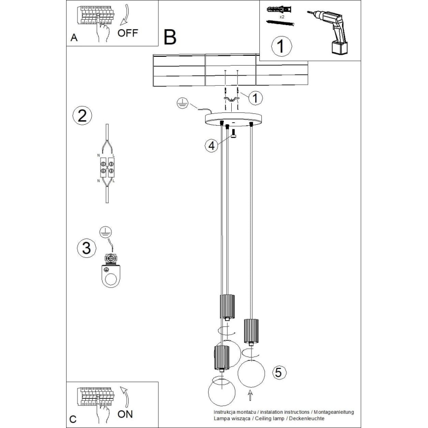 Pendel HALO 3xG9/8W/230V diameter 25 cm hvid