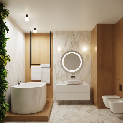 Loftlampe til badeværelse HALO 1xG9/8W/230V diameter 12 cm IP44 sort