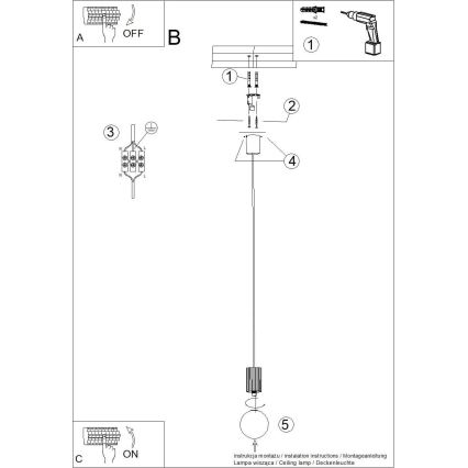 Pendel HALO 1xG9/8W/230V diameter 12 cm sort