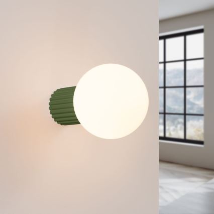Væglampe til badeværelse HALO 1xG9/8W/230V diameter 12 cm IP44 grøn