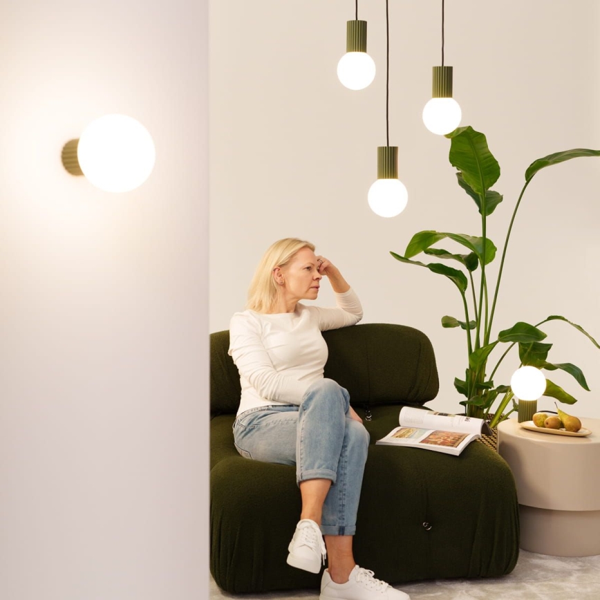Væglampe til badeværelse HALO 1xG9/8W/230V diameter 12 cm IP44 grøn