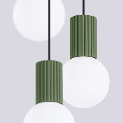 Pendel HALO 3xG9/8W/230V diameter 25 cm grøn