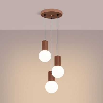 Pendel HALO 3xG9/8W/230V diameter 25 cm brun