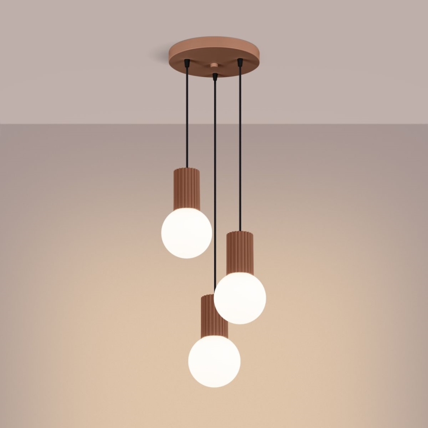 Pendel HALO 3xG9/8W/230V diameter 25 cm brun