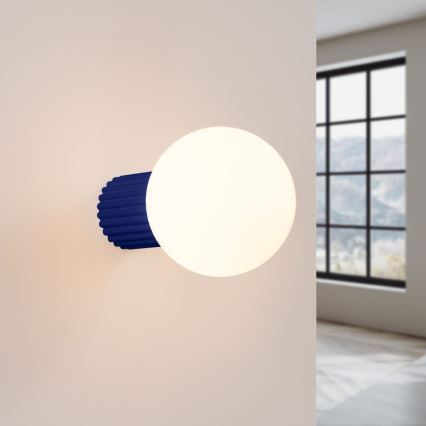 Væglampe til badeværelse HALO 1xG9/8W/230V diameter 12 cm IP44 blå
