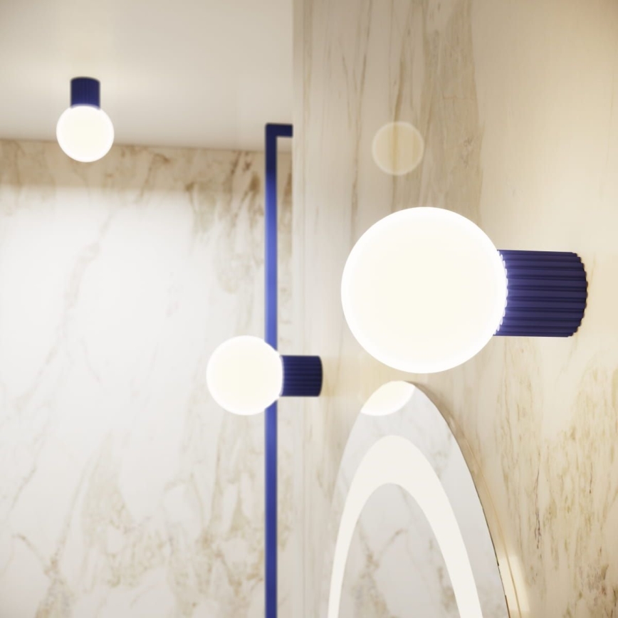Væglampe til badeværelse HALO 1xG9/8W/230V diameter 12 cm IP44 blå