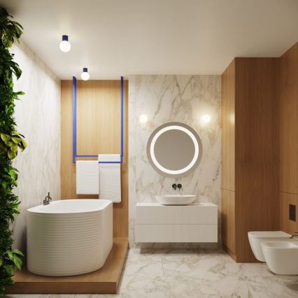 Loftlampe til badeværelse HALO 1xG9/8W/230V diameter 12 cm IP44 blå