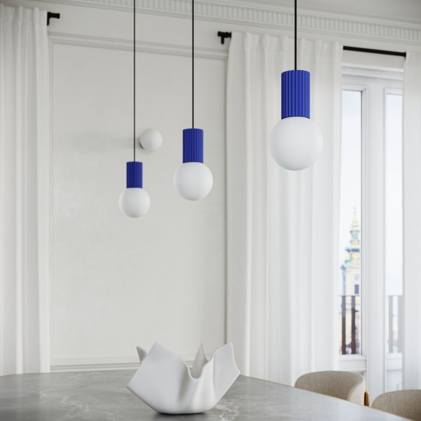 Pendel HALO 1xG9/8W/230V diameter 12 cm blå