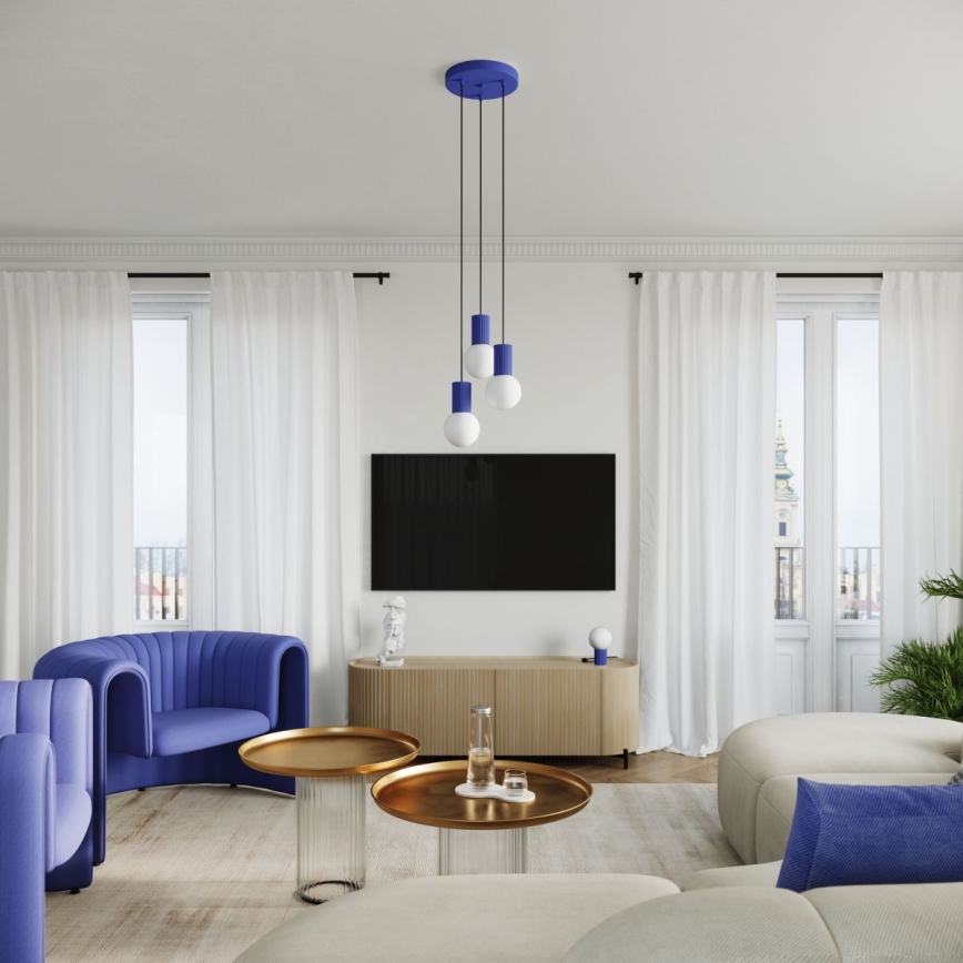 Bordlampe HALO 1xG9/8W/230V diameter 12 cm blå