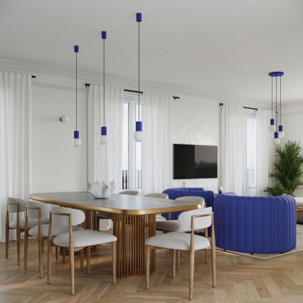 Bordlampe HALO 1xG9/8W/230V diameter 12 cm blå