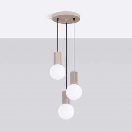 Pendel HALO 3xG9/8W/230V diameter 25 cm beige