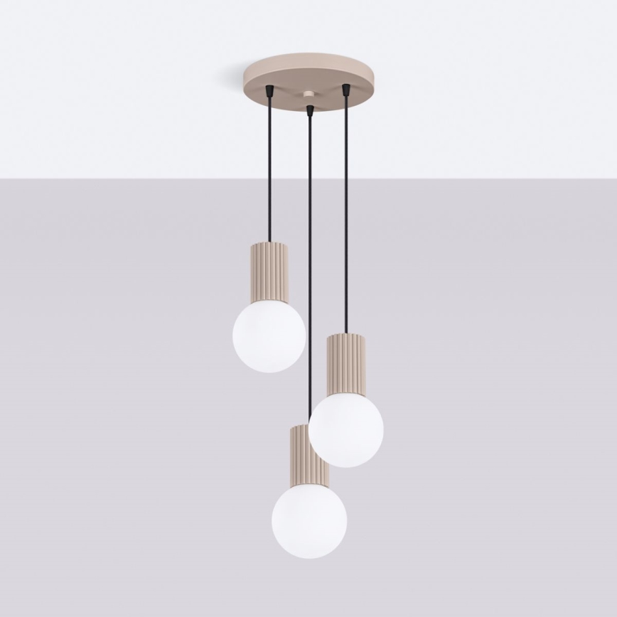 Pendel HALO 3xG9/8W/230V diameter 25 cm beige