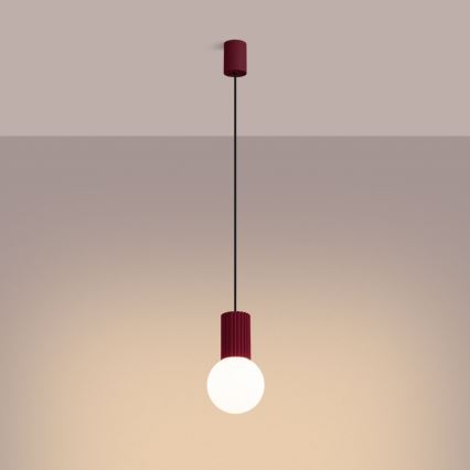 Pendel HALO 1xG9/8W/230V diameter 12 cm rød