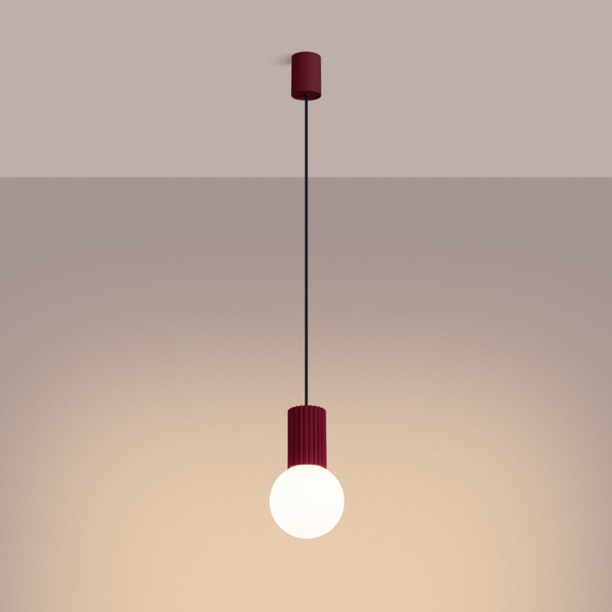 Pendel HALO 1xG9/8W/230V diameter 12 cm rød