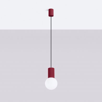 Pendel HALO 1xG9/8W/230V diameter 12 cm rød