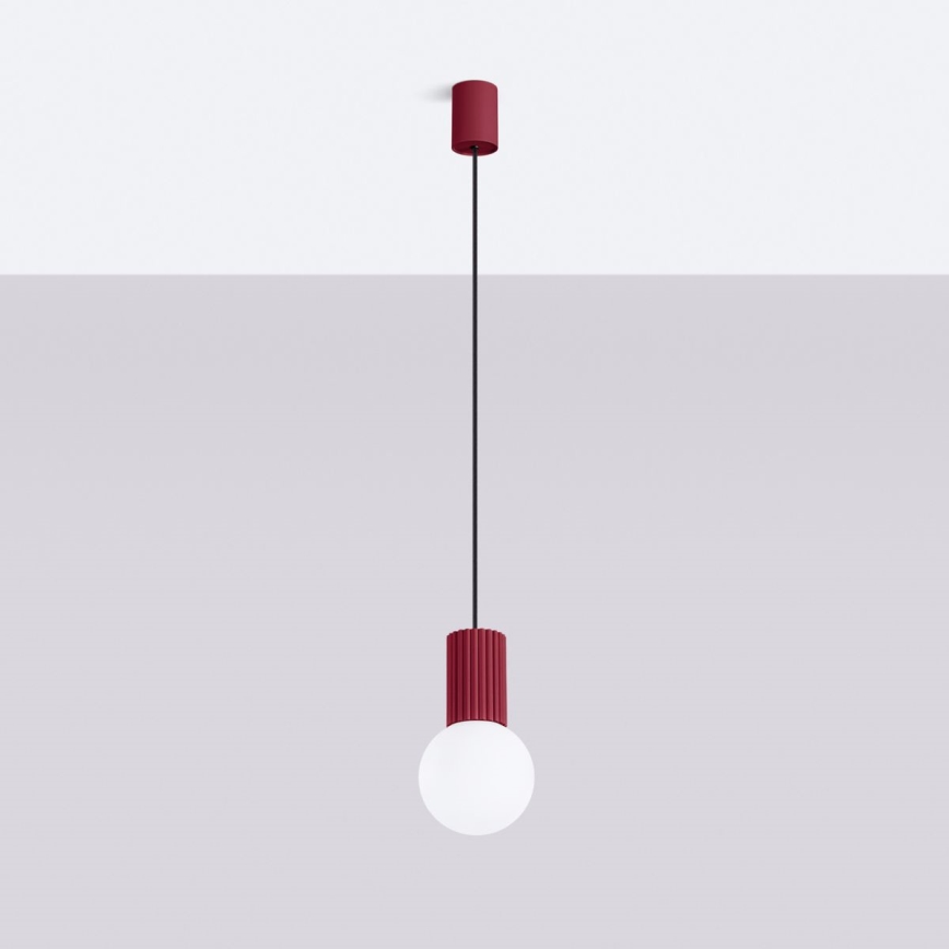 Pendel HALO 1xG9/8W/230V diameter 12 cm rød