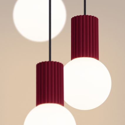 Pendel HALO 3xG9/8W/230V diameter 25 cm rød