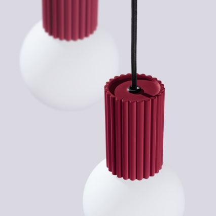 Pendel HALO 3xG9/8W/230V diameter 25 cm rød