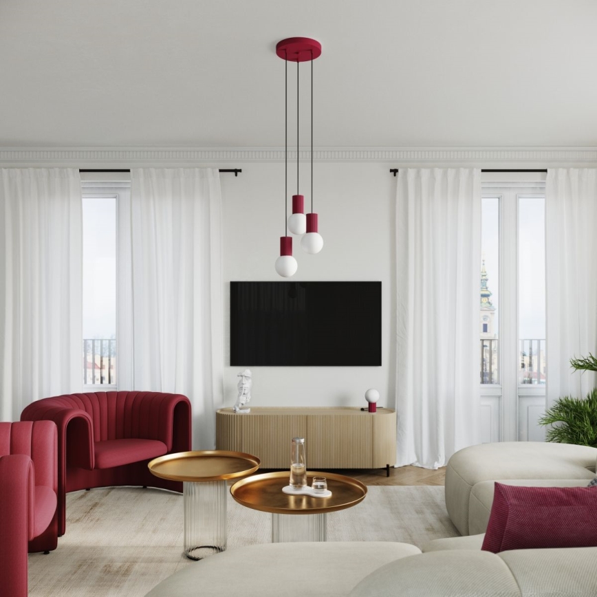 Bordlampe HALO 1xG9/8W/230V diameter 12 cm rød